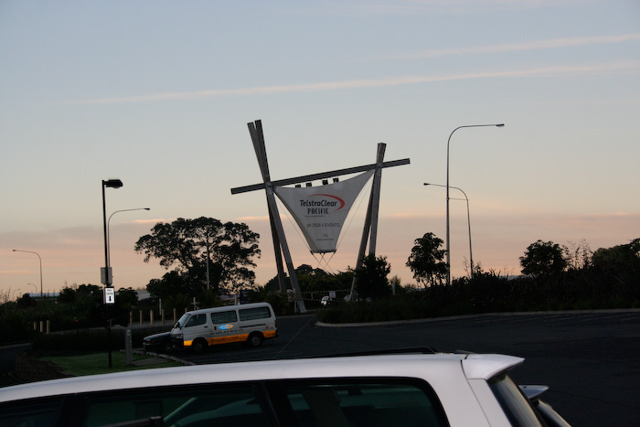 TelstraClear Pacific roadside sign